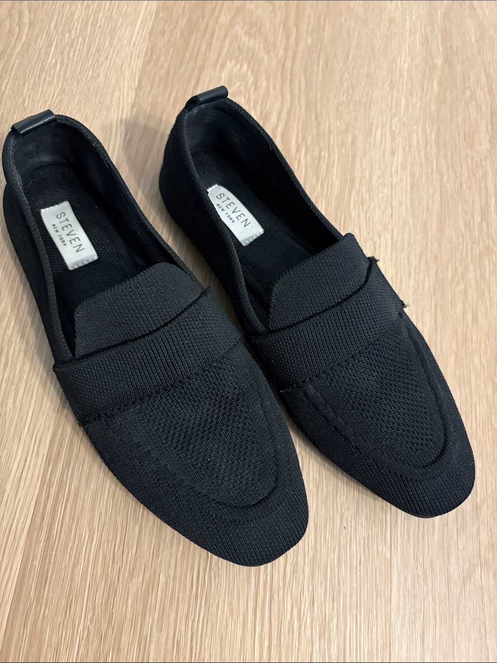 Steve Madden Black Knit Loafers